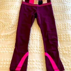 Lululemon purple/pink running leggings, back zipper ankle length